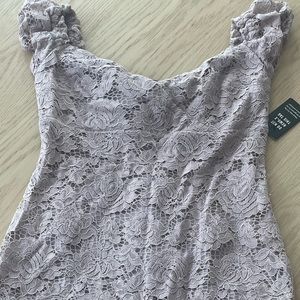 Lace detail midi dress strapless
